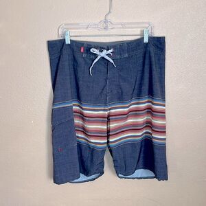 Vans Off The Wall Gray Colorful Men's Board Shorts size 34